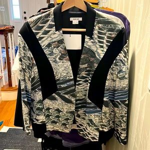 Helmet Lang Pheasant Print Geometric Waves Jacket size 10